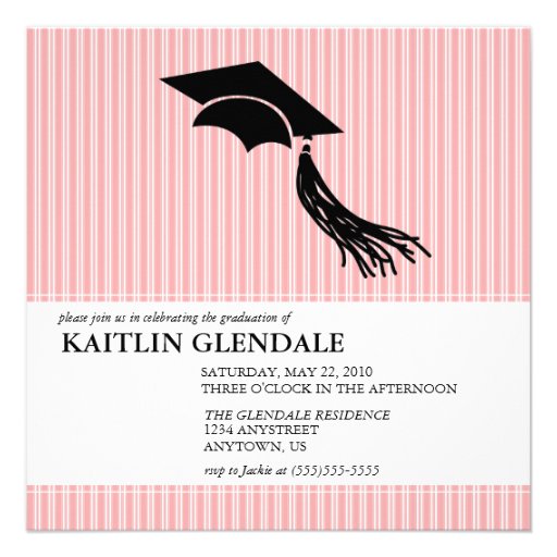 Graduation Party Invitation with Cap and Tassel