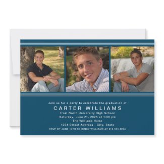 Graduation Party Invitations | Classic Stripes zazzle_invitation