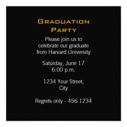 Graduation Party Photo Gold Invitation