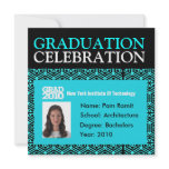 Graduation Party Photo ID Card Blue Invitation