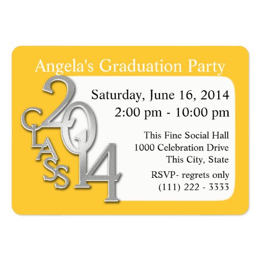 Graduation Party Photo Insert Card Business Card (front side)