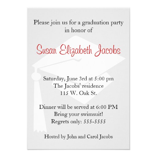 Graduation Party - Red & Black Invite
