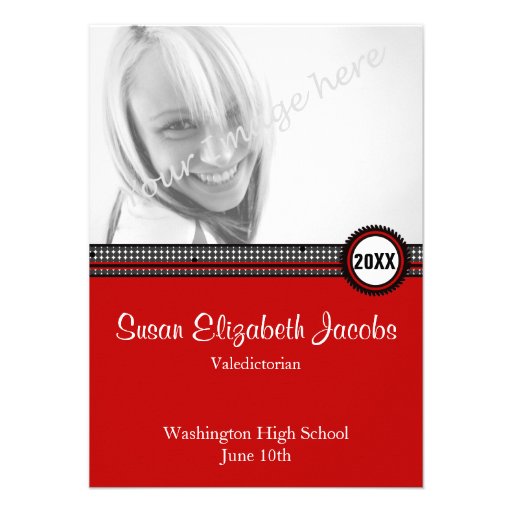 Graduation Party - Red & Black Invite