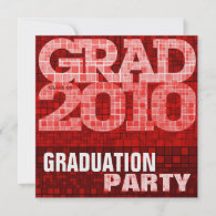 Graduation Party Red Mosaic Invitation invitation
