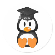 Graduation Penguin Sticker