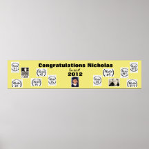 Graduation Photo Banner Yellow Posters