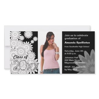 Graduation Photo Card White Flower photocard
