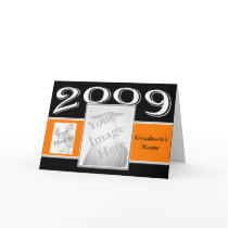 Graduation Photo Card with mascot -orange