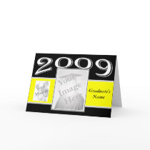 Graduation Photo Card with mascot -yellow