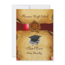 GRADUATION PHOTO TEMPLATE PARCHMENT red Wax Seal Announcement