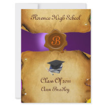 GRADUATION PHOTO TEMPLATE PARCHMENT Wax Seal Custom Announcements