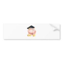 Graduation Piggy bank Bumper Stickers