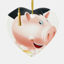 Graduation Piggy bank Christmas Tree Ornaments
