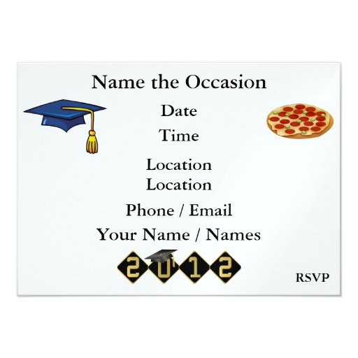 Graduation Pizza Party - SRF Personalized Invitation