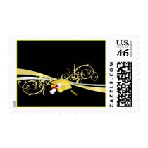 Graduation Postage - Abstract Black and Gold postage