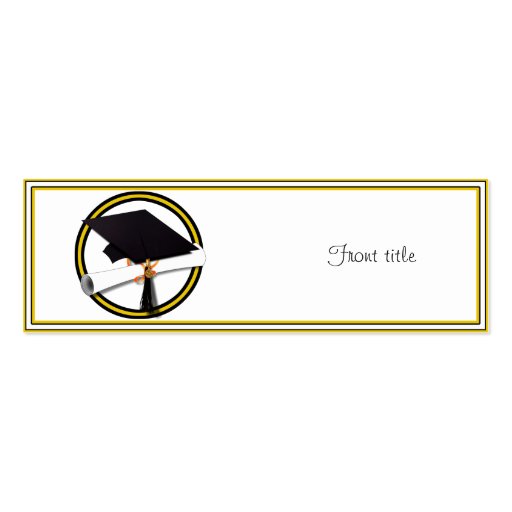 Graduation School Colors Gold And Black Business Cards (front side)