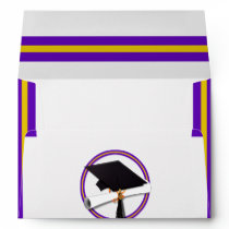 Graduation School Colors Purple and Gold Envelope