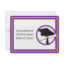 Graduation School Colors Purple and Gold Personalized Invite