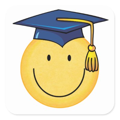 Graduation Smiley Face Sticker