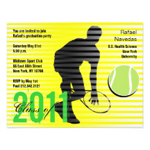 Graduation Sport Party Invitation Tennis