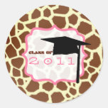 Graduation Sticker - Giraffe Print & Pink 2011