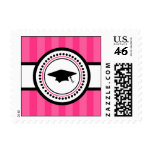 Graduation Stripes (Dark Pink) Postage Stamp
