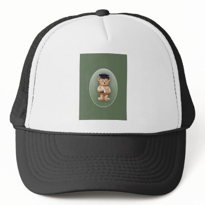 Graduation Teddy Bear Trucker Hats by Minisculptures