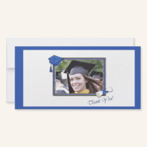 Graduation Thank You Blue photo cards