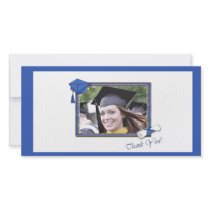 Graduation Thank You Blue photo cards