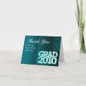 Graduation Thank You Card Mosaic Green card