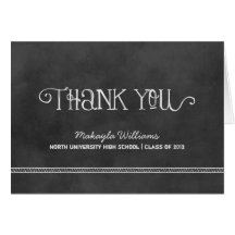 Graduation Thank You Cards | Black Chalkboard