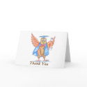 Graduation Thank You - Cartoon Owl in Cap and Gown card