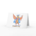 Graduation Thank You - Cartoon Owl in Cap and Gown Card