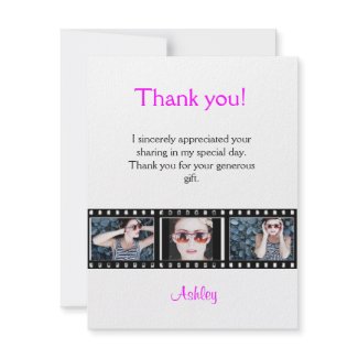 Graduation Thank You Photo Note Card Filmstrip zazzle_invitation