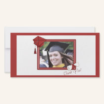 Graduation Thank You Red photo cards