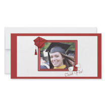 Graduation Thank You Red photo cards