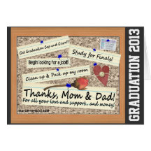Graduation - Thanks, Mom & Dad (Personalize) Greeting Card