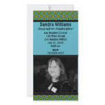 graduation turquoise green circles photo cards