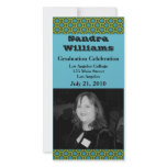graduation turquoise green circles photo cards