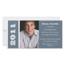 Graduation Year Invitation-blue Personalized Photo Card