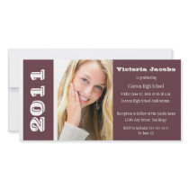 Graduation Year Invitation-burgundy Picture Card