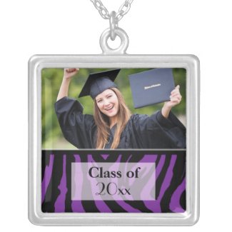 Graduation Zebra Photo Necklace