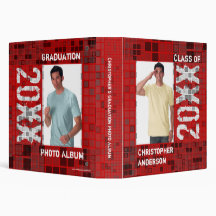 Graduations Photo Album Binder Red Mosaic