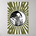 Graf mask with grunge blast lines posters