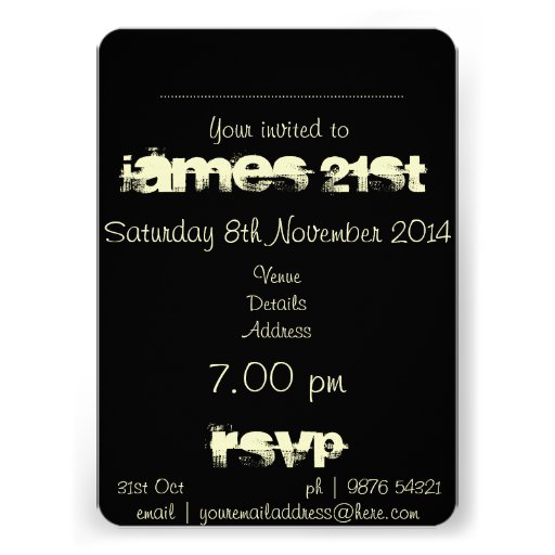 Graffiti 21st on Black Custom Announcements