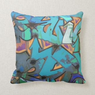 Graffiti Abstract Design Throw Pillow