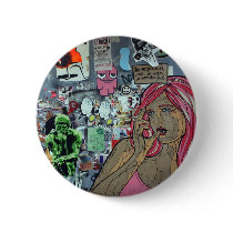 Graffiti, Berlin, Germany Pinback Buttons