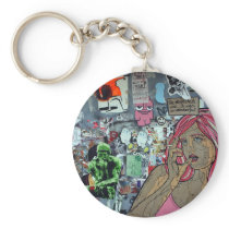 Graffiti, Berlin, Germany Key Chains