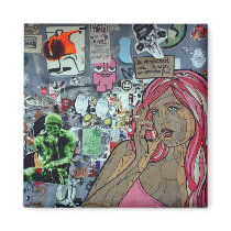 Graffiti, Berlin, Germany Refrigerator Magnet