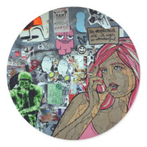 Graffiti, Berlin, Germany Round Stickers
